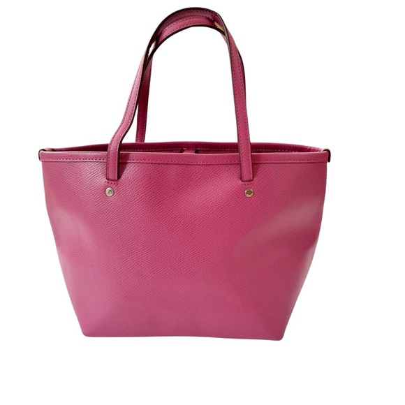 Coach Leather Crossgrain Mini Street Tote in Silver Sunset Red (Pink) - Picture 4 of 16